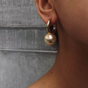 Designer Big Round Pearl Earrings
