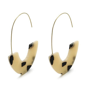 Leopard Grain Big Hook Earrings