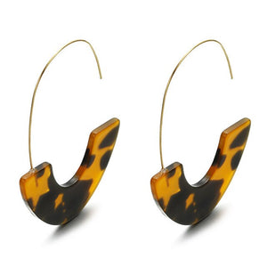 Leopard Grain Big Hook Earrings